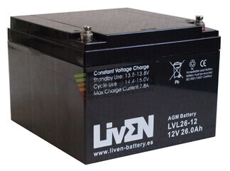 Batera 12 V 26 Amperios Liven Battery LVL26-12